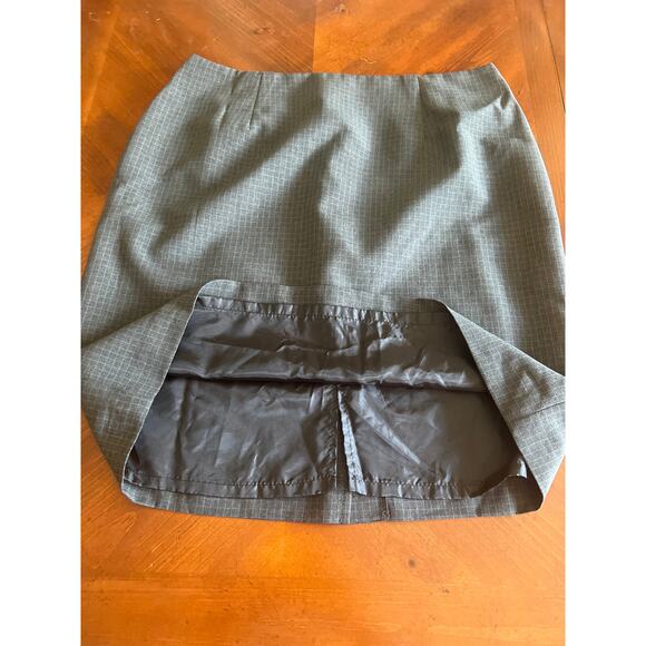 Vintage Requirements Misses Size 12 Gray Windowpane Check A-Line Skirt - Picture 5 of 8